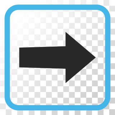 Ok sağ vektör simgesi bir çerçeve içinde