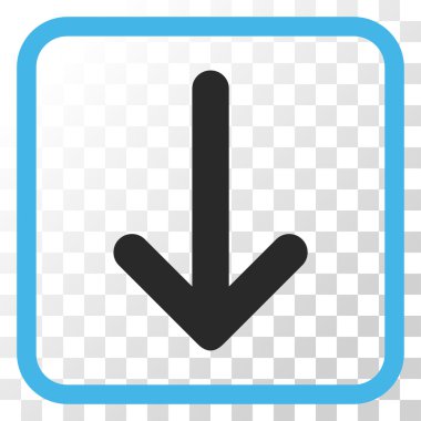 Vektör simgesi bir çerçeve içinde aşağı ok