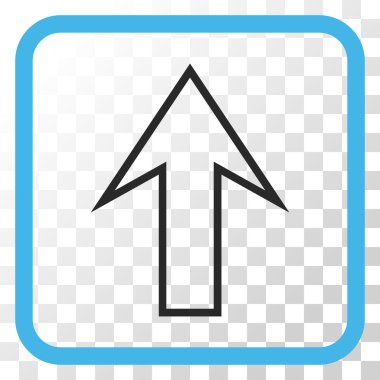 Vektör simgesi bir çerçeve içinde yukarı ok