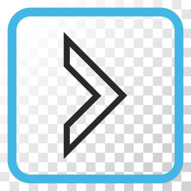 Ok ucu doğru vektör simgesi bir çerçeve içinde