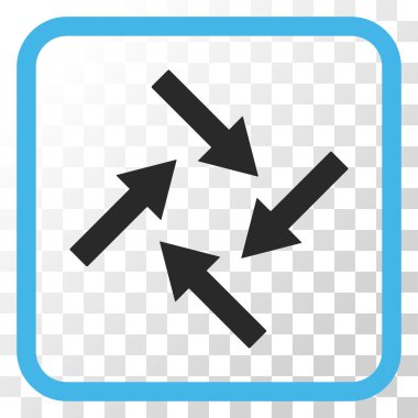 Merkezcil oklar bir çerçeve içinde simge vektör