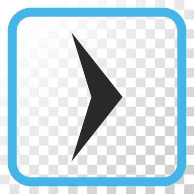 Ok ucu doğru vektör simgesi bir çerçeve içinde