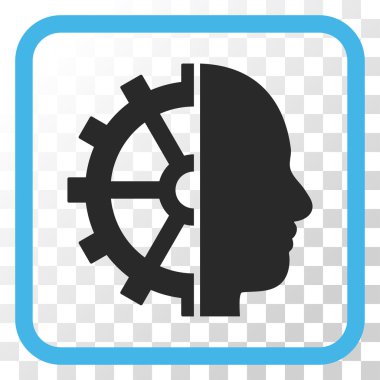 Cyborg dişli vektör simgesi bir çerçeve içinde