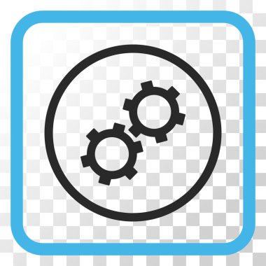 Gears'ı vektör simgesi bir çerçeve içinde