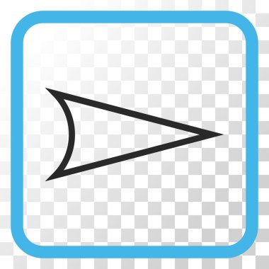 Ok ucu doğru vektör simgesi bir çerçeve içinde