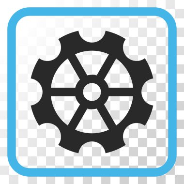 Dişli vektör simgesi bir çerçeve içinde