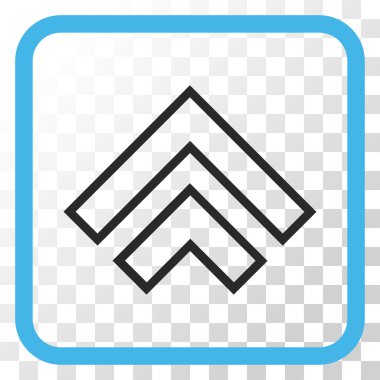 Yön yukarı vektör simgesi bir çerçeve içinde