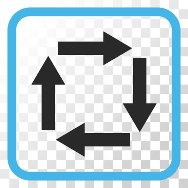 Dolaşım oklar bir çerçeve içinde simge vektör