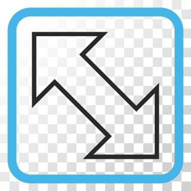 Exchange çapraz vektör simgesi bir çerçeve içinde