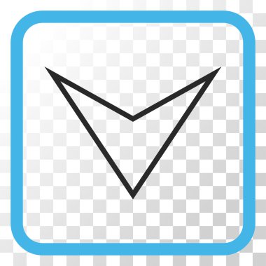 Vektör simgesi bir çerçeve içinde aşağı ok ucu