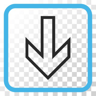 Vektör simgesi bir çerçeve içinde aşağı ok