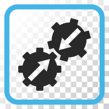 Dişli Tümleştirme vektör simgesi bir çerçeve içinde