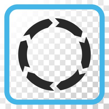 Dolaşım vektör simgesi bir çerçeve içinde