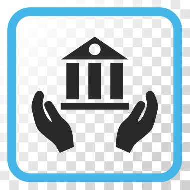 Banka hizmet vektör simgesi bir çerçeve içinde