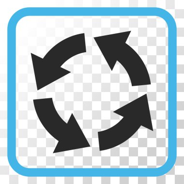 Dolaşım vektör simgesi bir çerçeve içinde