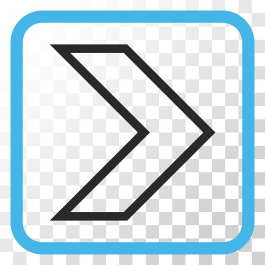 Ok ucu doğru vektör simgesi bir çerçeve içinde