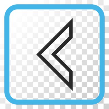 Ok ucu sol vektör simgesi bir çerçeve içinde