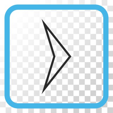 Ok ucu doğru vektör simgesi bir çerçeve içinde