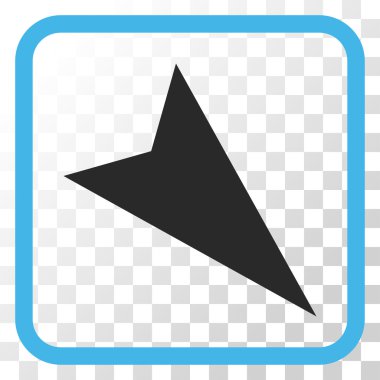 Ok ucu sağ aşağı vektör simgesi bir çerçeve içinde