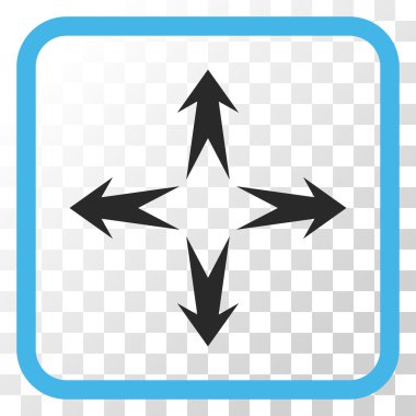 Genişletin okları vektör simgesi bir çerçeve içinde