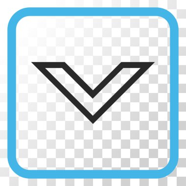 Vektör simgesi bir çerçeve içinde aşağı ok ucu