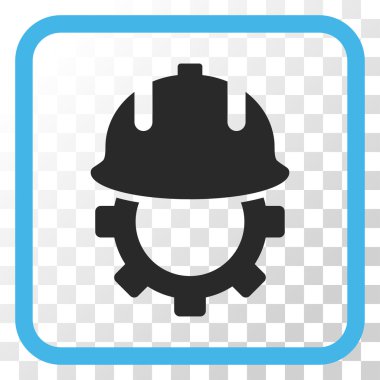 Geliştirme kask vektör simgesi bir çerçeve içinde