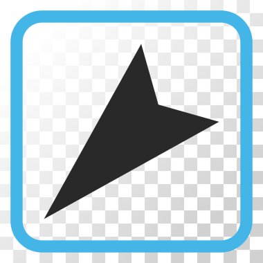 Ok ucu sol aşağı vektör simgesi bir çerçeve içinde