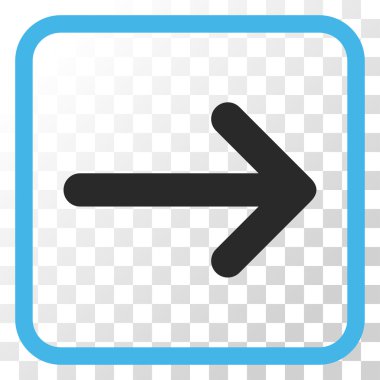 Ok sağ vektör simgesi bir çerçeve içinde