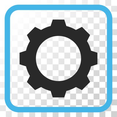 Dişli vektör simgesi bir çerçeve içinde