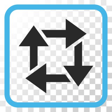 Geri dönüşüm vektör simgesi bir çerçeve içinde