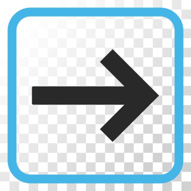 Sağ ok vektör simgesi bir çerçeve içinde