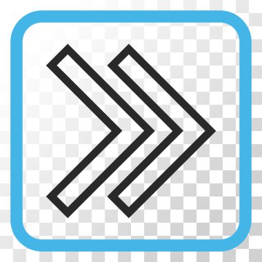 Üst karakter doğru vektör simgesi bir çerçeve içinde