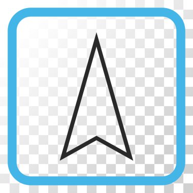 İşaretçi vektör simgesi bir çerçeve içinde yukarı