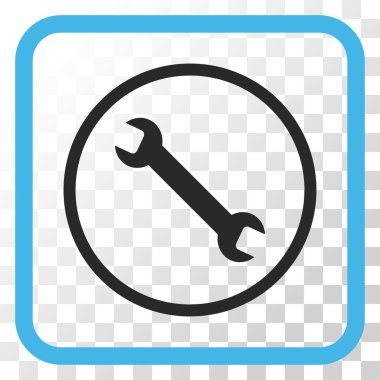 İngiliz anahtarı vektör simgesi bir çerçeve içinde