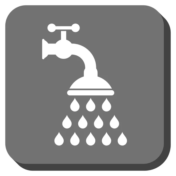シャワーのタップ丸みを帯びた正方形のベクトルのアイコン — ストックベクタ