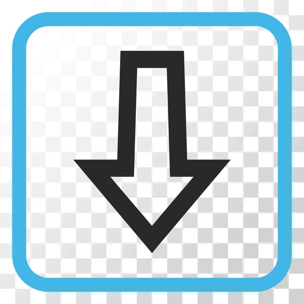 Arrow Down Vector Icon într-un cadru — Vector de stoc