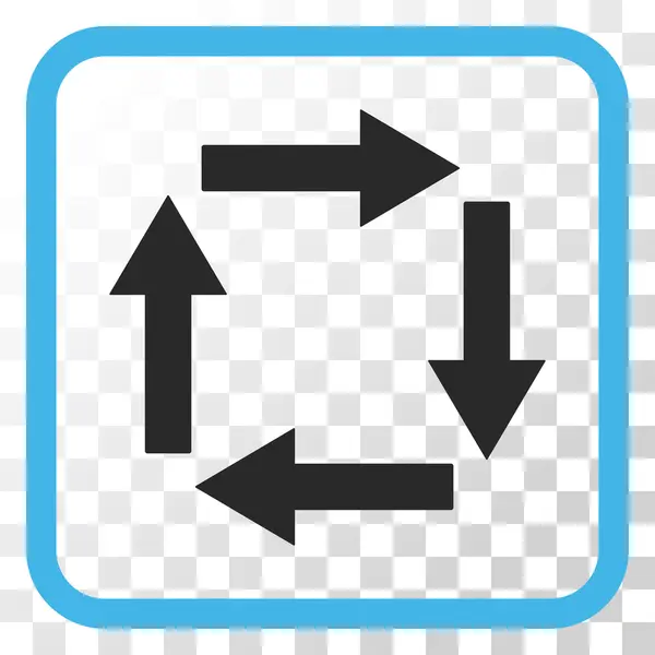 Circulation Arrows Vector Icon In a Frame — Stock Vector