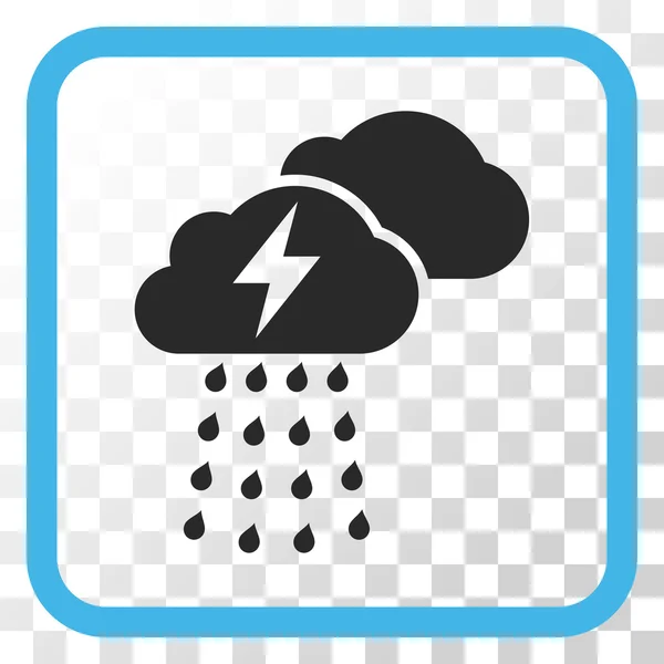 Thunderstorm Clouds Vector Icono en un marco — Archivo Imágenes Vectoriales