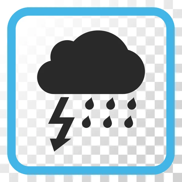 Icône vectorielle orage dans un cadre — Image vectorielle