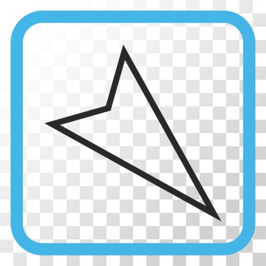 İşaretçi vektör simgesi bir çerçeve içinde aşağı