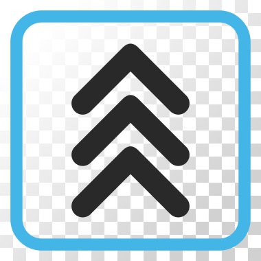 Vektör simgesi bir çerçeve içinde yukarı çift ok ucu