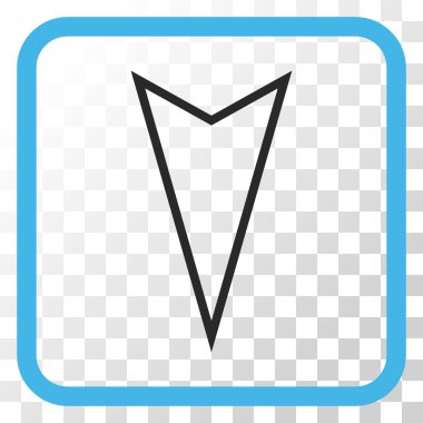 İşaretçi vektör simgesi bir çerçeve içinde aşağı