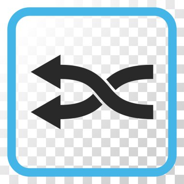 Shuffle oklar sol vektör simgesi bir çerçeve içinde