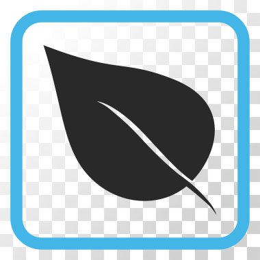 Bitki yaprak vektör simgesi bir çerçeve içinde