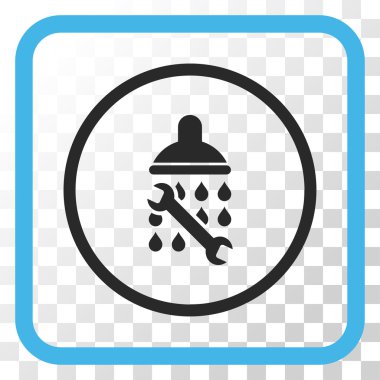 Duş sıhhi tesisat vektör simgesi bir çerçeve içinde