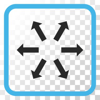 Radyal oklar bir çerçeve içinde simge vektör