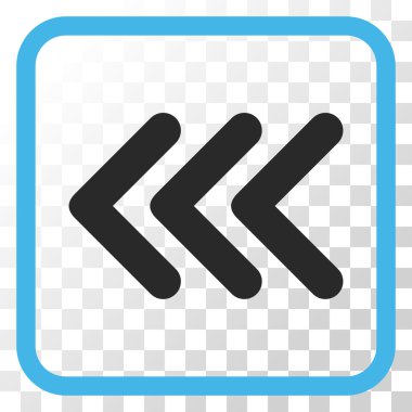 Ok ucu sol vektör simgesi bir çerçeve içinde üçlü