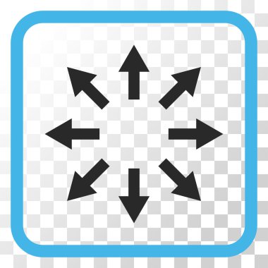 Radyal oklar bir çerçeve içinde simge vektör