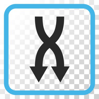 Vektör simgesi aşağı okları bir çerçevede shuffle