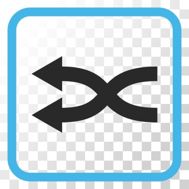 Shuffle oklar sol vektör simgesi bir çerçeve içinde